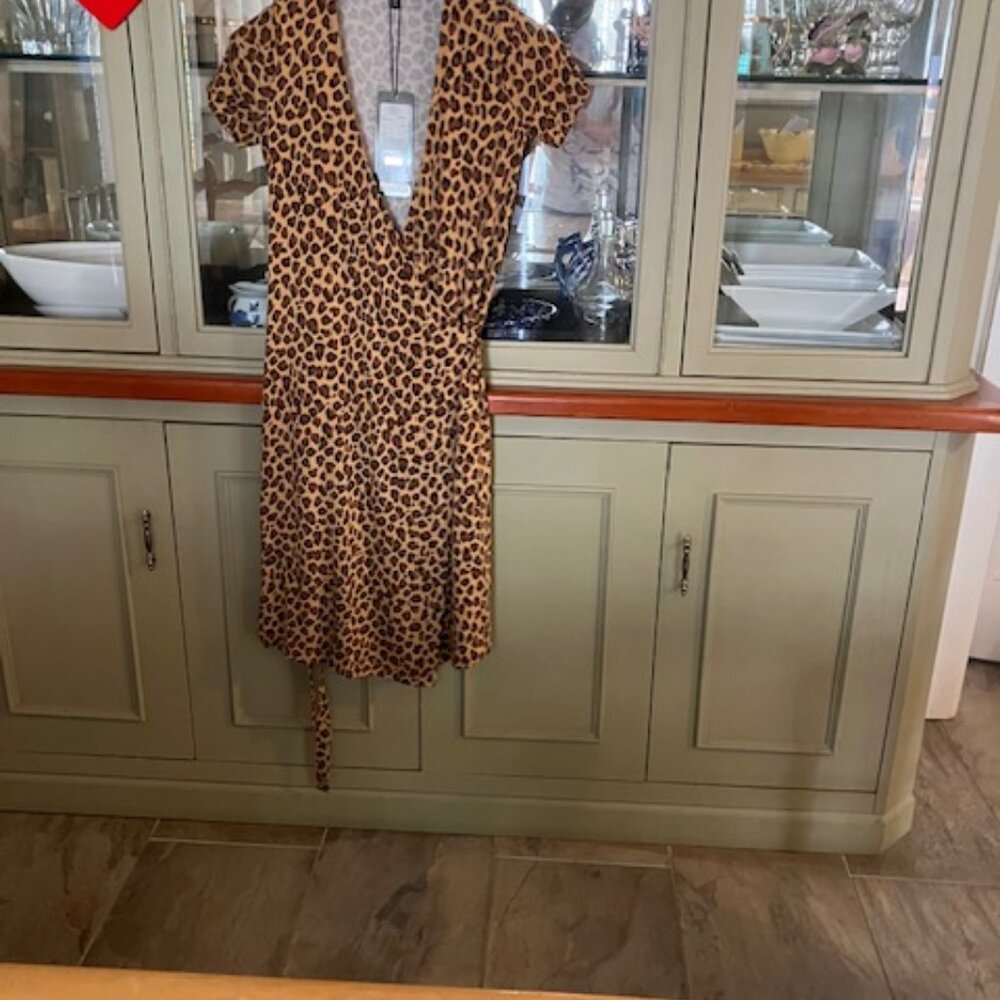 Escada Leopard Wrap Dress